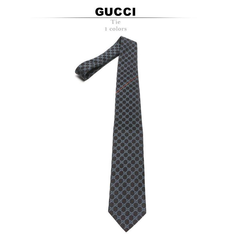 GUCCI グッチ ネクタイ シルク100％ GGパターン ロゴ BLUE