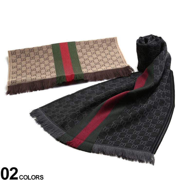 グッチ マフラー Gucci シルク混 ライン Gg ロゴ 総柄 マフラー ブランド メンズ レディースストール シルク ウール Gcg704 ゼンオンライン 通販 Yahoo ショッピング