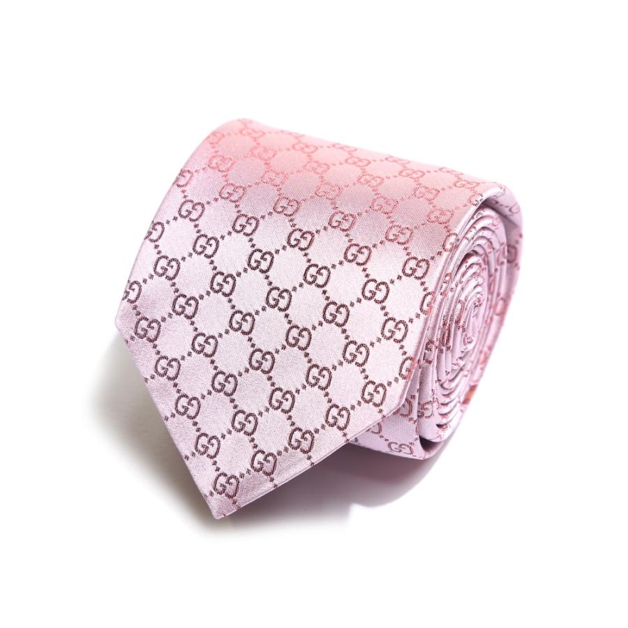 グッチ GUCCI シルク100% GG ロゴ 総柄 ネクタイ ピンク ブランド グッチ GUCCI シルク100% GG ロゴ 総柄 ネクタイ ピンク ブランド