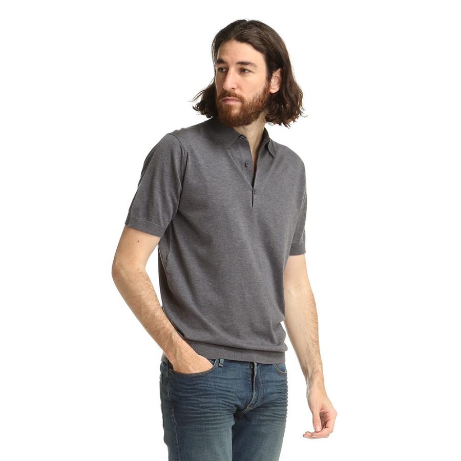 超美品】john smedley ADRIAN ニットポロシャツ グレー-