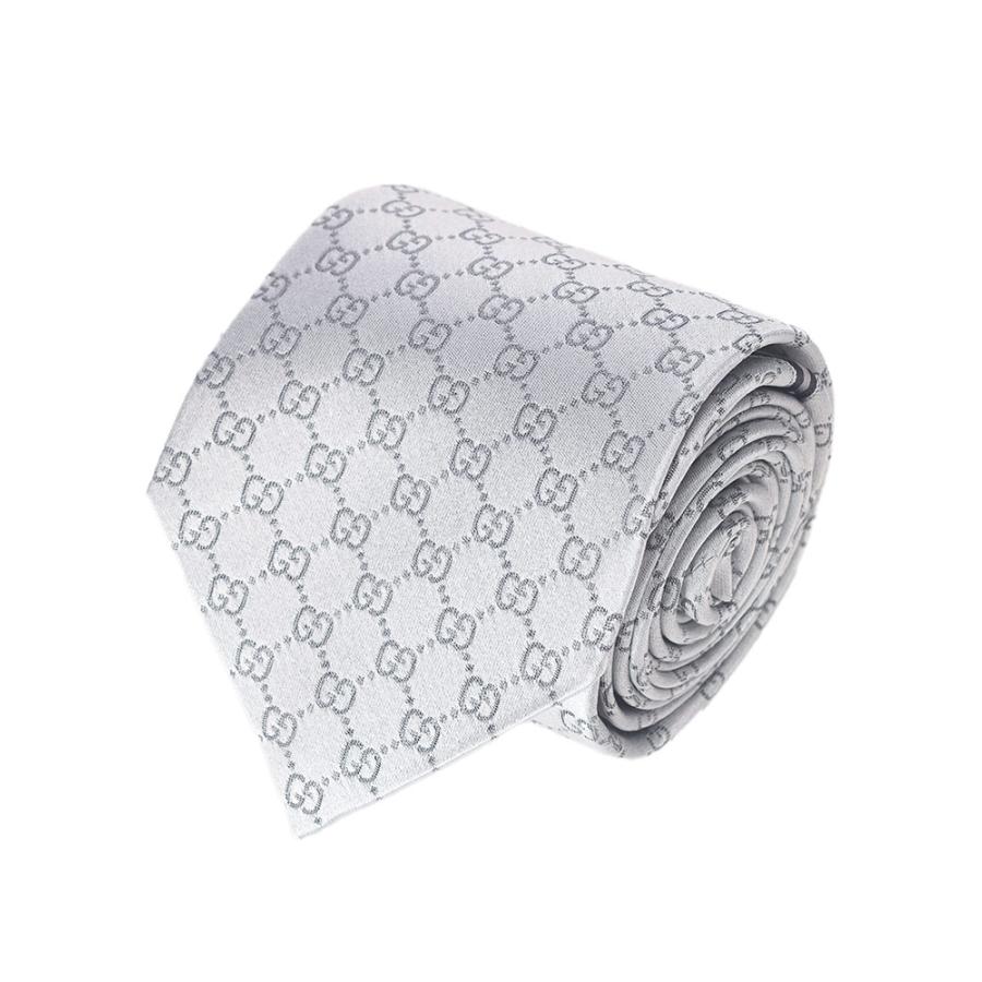 GUCCI グッチ ネクタイ GG柄 シルバー 結婚式 レジメンタル シルク GUCCI グッチ ネクタイ GG柄 シルバー 結婚式 レジメンタル シルク