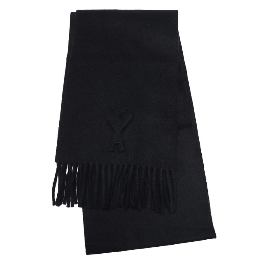 ami ブラック マフラー ウール フリンジ AMI Alexandre Mattiussi アミパリス マフラー ストール PARIS