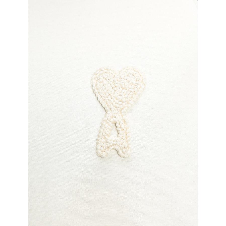 アミパリス メンズ Tシャツ 半袖 AMI PARIS ロゴ ニットパッチ クルーネック ラグランスリーブ カットソー Ami de Coeur AMUTS379726 ブランドの画像