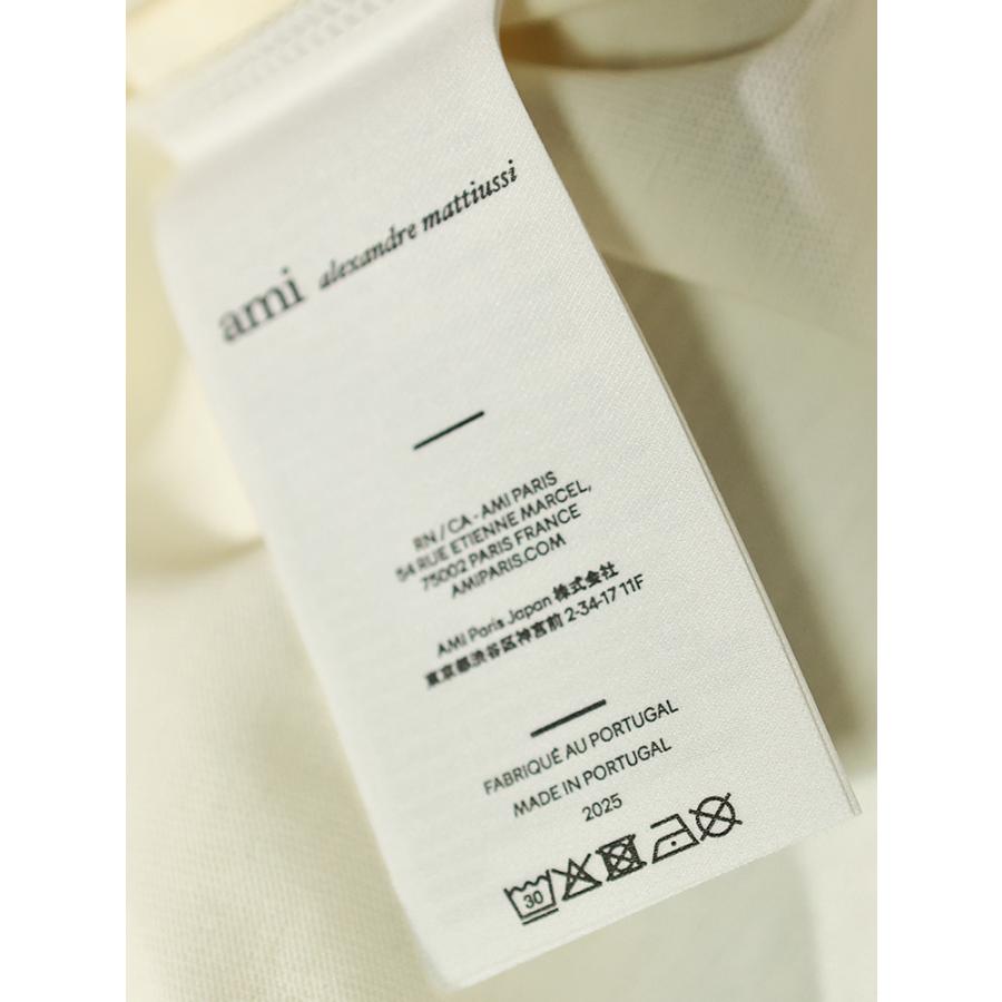 アミパリス メンズ Tシャツ 半袖 AMI PARIS ロゴ ニットパッチ クルーネック ラグランスリーブ カットソー Ami de Coeur AMUTS379726 ブランドの画像