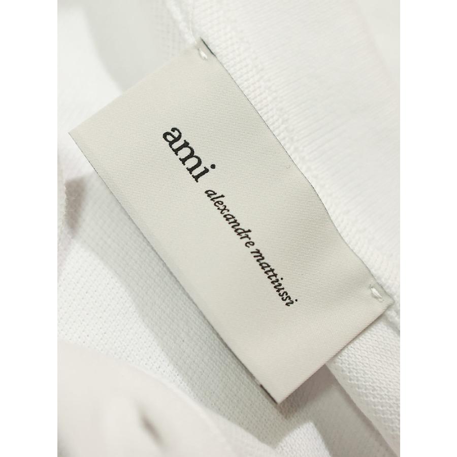 アミパリス メンズ ポロシャツ 半袖 AMI PARIS 胸ロゴ コットン ポロシャツ Ami de Coeur AMHPL411760 ブランド トップス ホワイトの画像