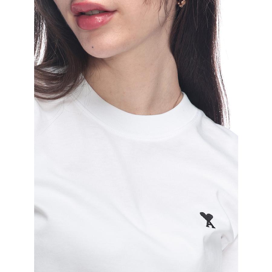アミパリス レディース Tシャツ 半袖 AMI PARIS ロゴ ワンポイント 