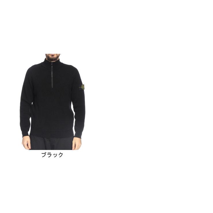 ストーンアイランド STONE ISLAND メンズ ニット 長袖 リブコットン ハーフジップ プルオーバー SI5100124S00D8 ブランド トップス セーター ハイネック 秋 冬の画像