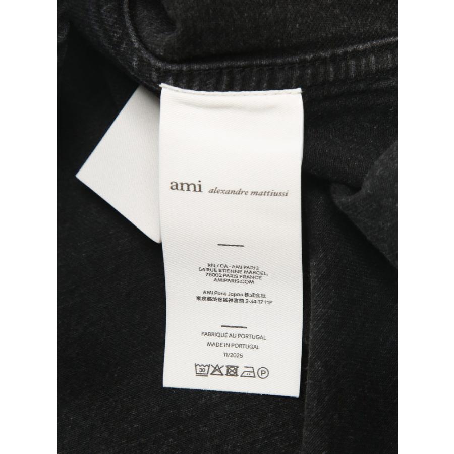 アミパリス AMI PARIS メンズ シャツ 長袖 ワンポイント ボタンダウン デニムシャツ AMUSH785DE0125 ブランド トップス デニム シンプル 春 秋の画像