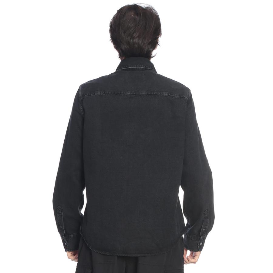 アミパリス AMI PARIS メンズ シャツ 長袖 ワンポイント ボタンダウン デニムシャツ AMUSH785DE0125 ブランド トップス デニム シンプル 春 秋の画像