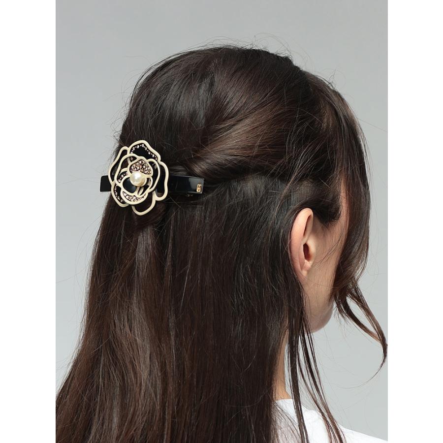 アレクサンドル ドゥ パリ ALEXANDRE DE PARIS レディース バレッタ ADPAA818493スワロフスキー カメリア ヘアクリップ ブランド アクセサリーの画像