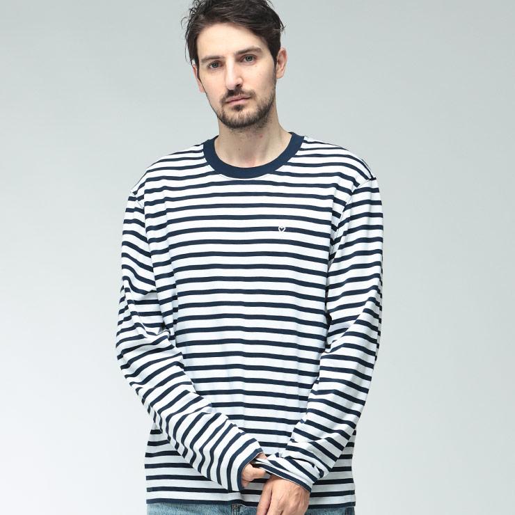 AMI ALEXANDRE MATTIUSSI ボーダー Tシャツ AMI Alexandre Mattiussi アミパリス メンズ Tシャツ AMI PARIS 長袖