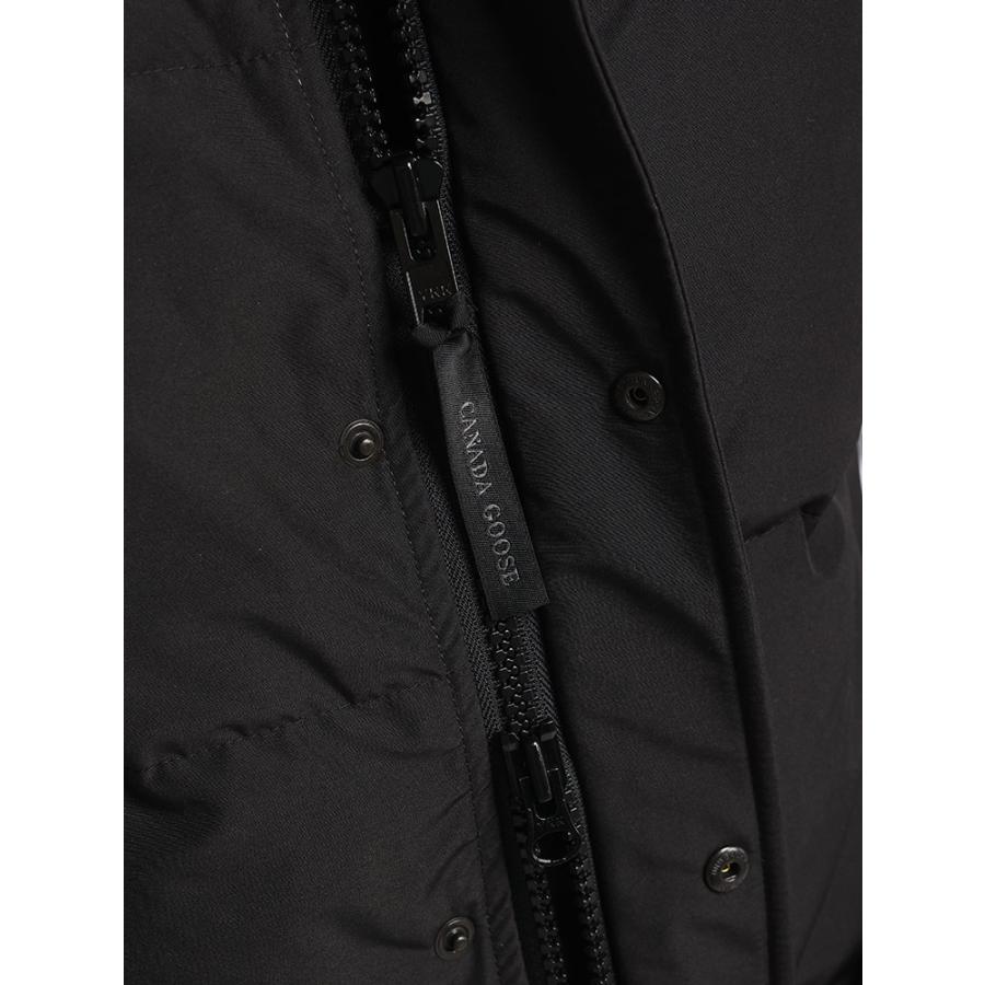 カナダグース　ダウンベスト CANADA GOOSEカナダグース ダウンベスト 襟元レザー S 黒 ロゴ