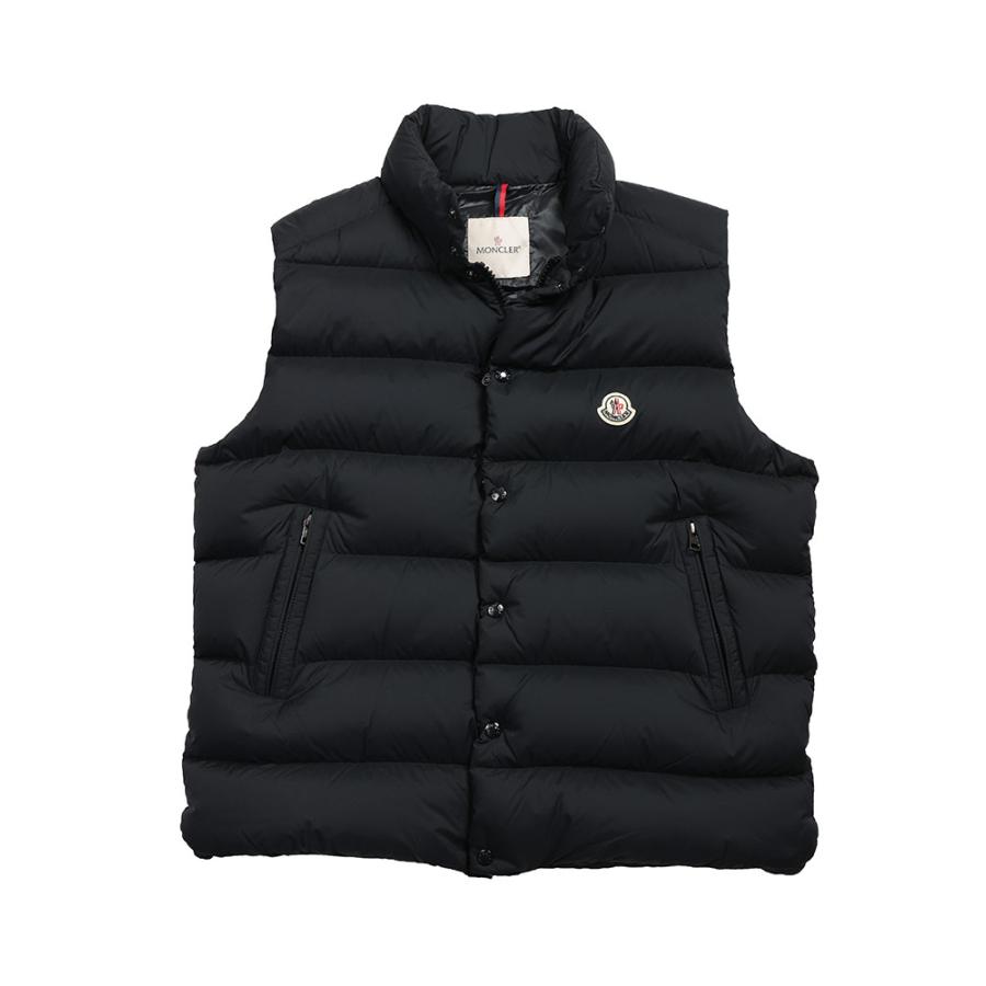 MONCLER ブラック ジップアップベスト MONCLER（モンクレール） ダウン ベスト メンズ ロゴ マット