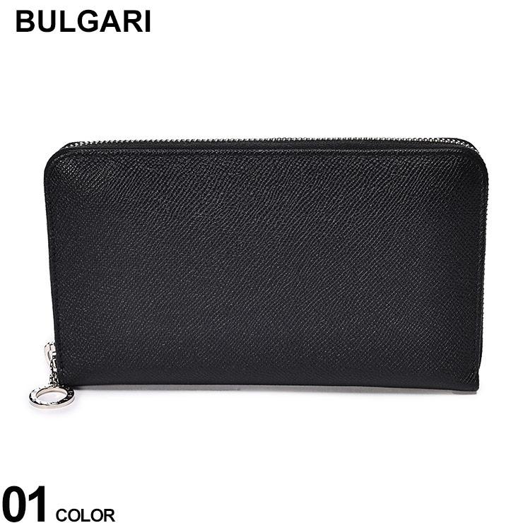 人気✨BVLGARI ブルガリ レザー ロゴリング ラウンドジップ 長財布 黒 BVLGARI BULGARI (ブルガリ) レザー ロゴリング ラウンドジップ