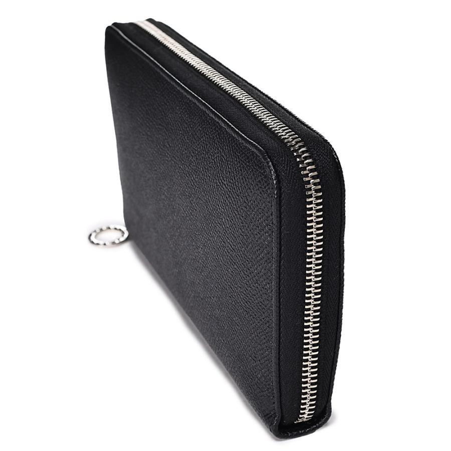 人気✨BVLGARI ブルガリ レザー ロゴリング ラウンドジップ 長財布 黒 BVLGARI BULGARI (ブルガリ) レザー ロゴリング ラウンドジップ