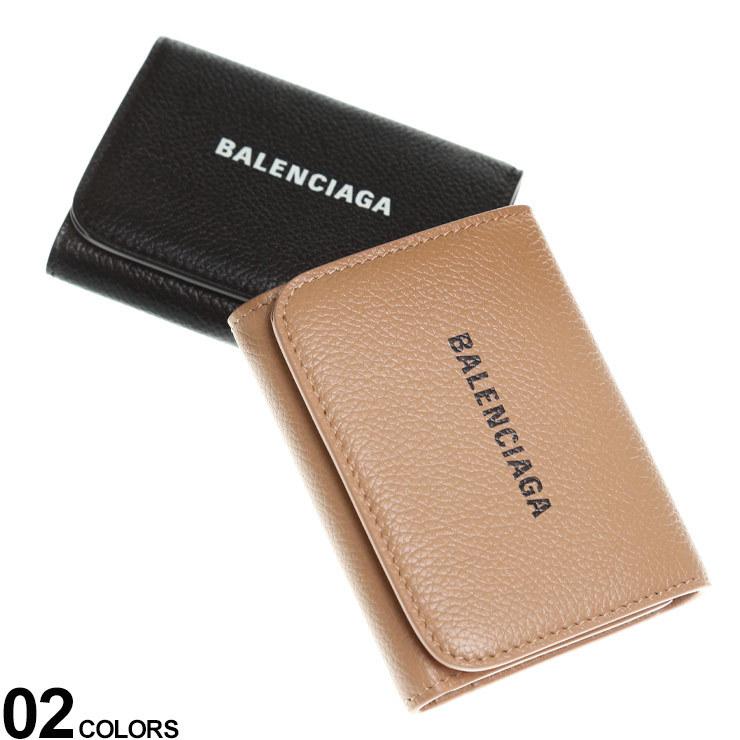 BALENCIAGA バレンシアガ レザー ロゴ 三つ折り財布 CASH MINI WALLET