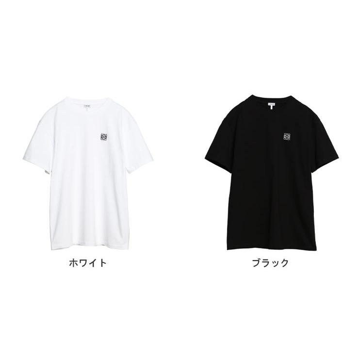 ロエベ レディース Tシャツ LOEWE 胸ロゴ 刺繍 ワンポイント 白 黒