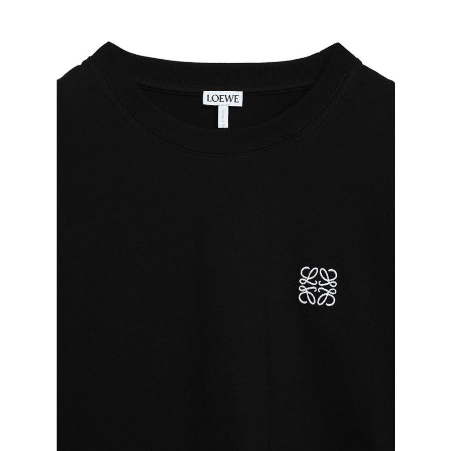 ロエベ レディース Tシャツ LOEWE 胸ロゴ 刺繍 ワンポイント 白 黒