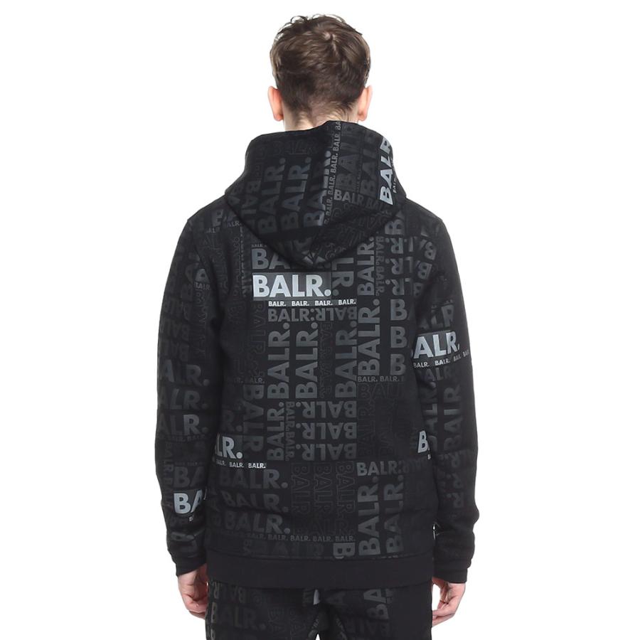 ボーラー BALR. パーカー メンズ フルジップ 総柄 ロゴ Q-SERIES ZIP