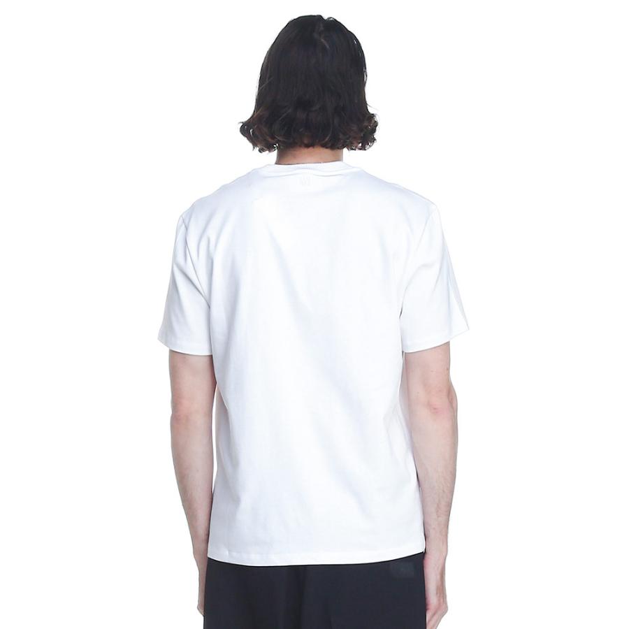 アミパリス ホワイト ロゴ刺繍 Tシャツ AMI PARIS Paris de Coeur アミパリス ロゴ 刺繍 半袖シャツ 白 (AMI