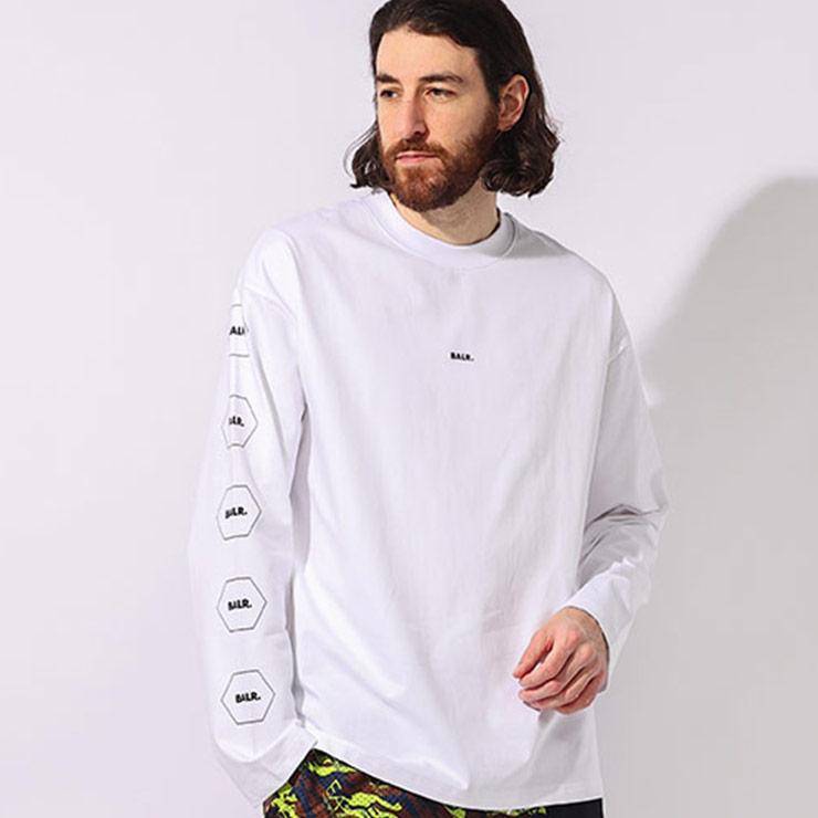 BALR.（ボーラー） 袖ロゴ クルーネック 長袖 Tシャツ メンズ 