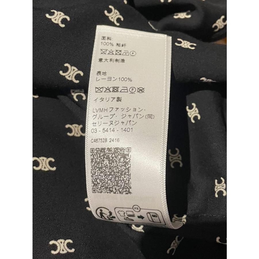 CELINE✨ シャツ シルク 100 ベルト 総柄 CELINE(セリーヌ) 20SS クラシックシルクドット長袖シャツ ベージュ