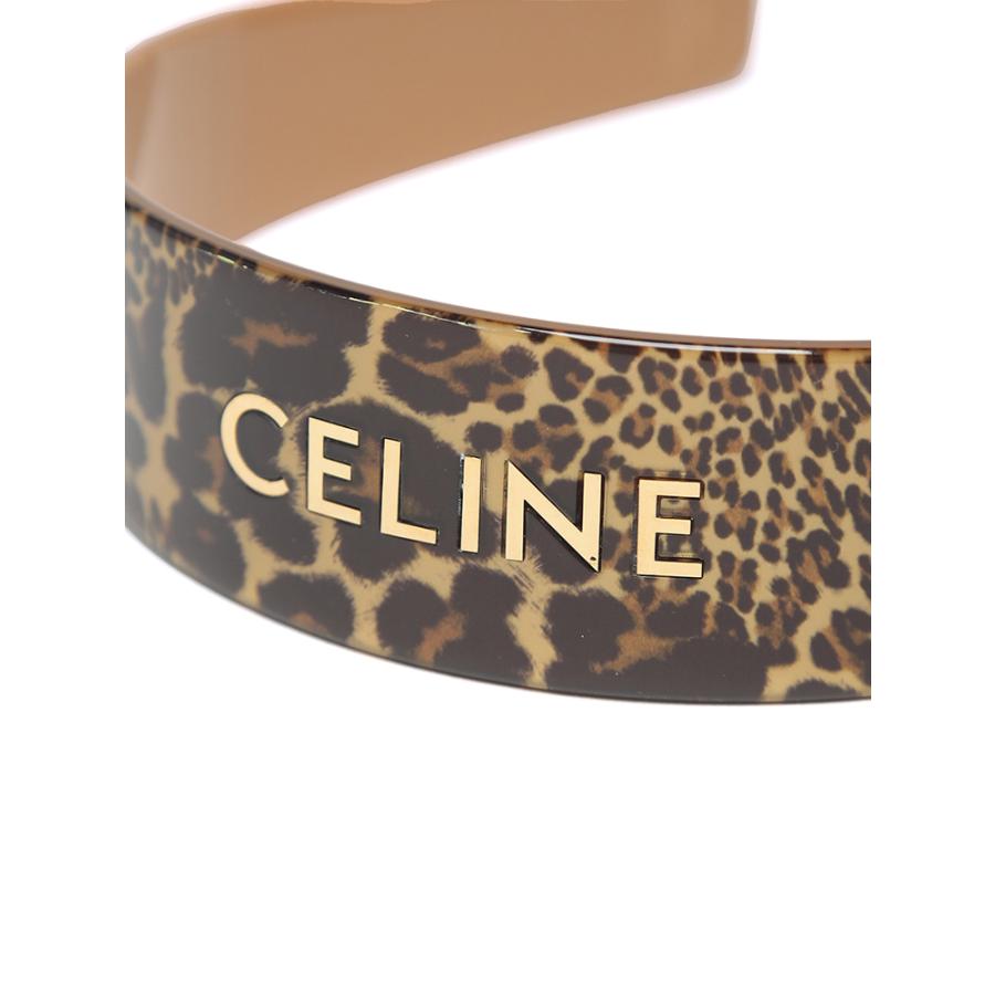 CELINE（セリーヌ） カチューシャ レディース レオパード柄 ロゴ刻印