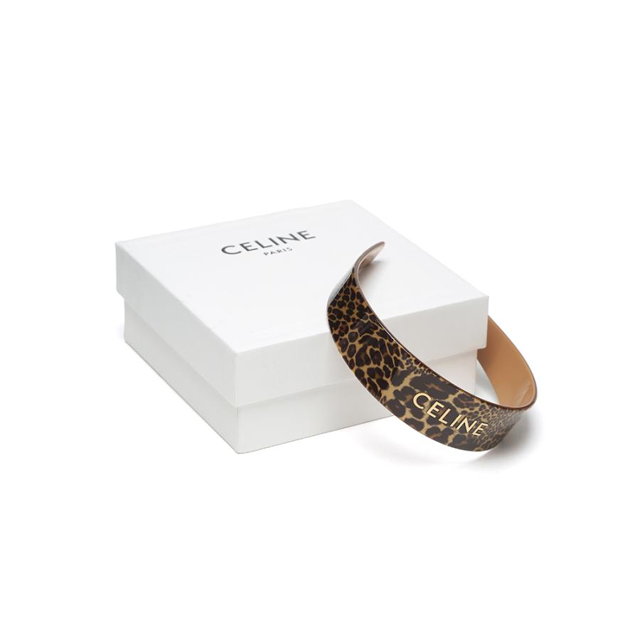 CELINE（セリーヌ） カチューシャ レディース レオパード柄 ロゴ刻印