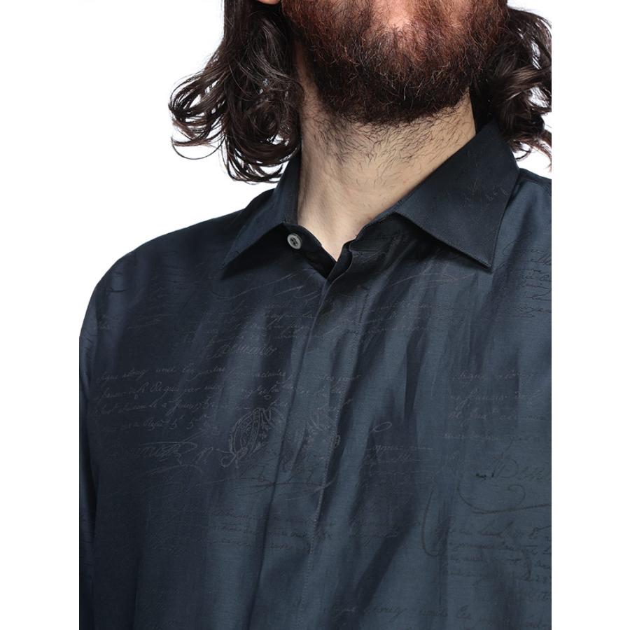 Berluti（ベルルッティ） シルク スクリット レギュラーカラー 長袖