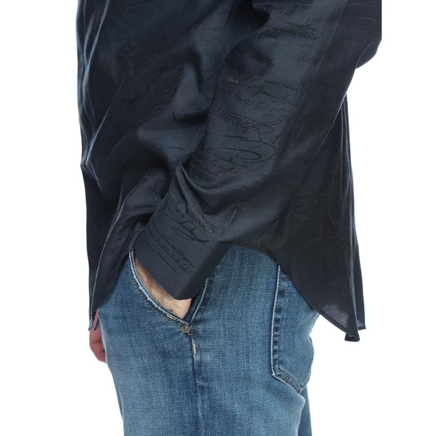 Berluti（ベルルッティ） シルク スクリット レギュラーカラー 長袖