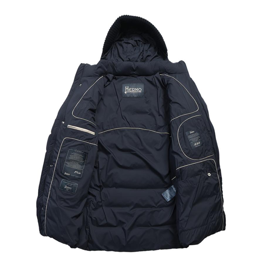 HERNO ヘルノ ブルゾン ジャンパー 異素材 フード ロゴプレート付 44 HERNO ヘルノ ブルゾン ジャンパー 異素材 フード ロゴプレート付 44