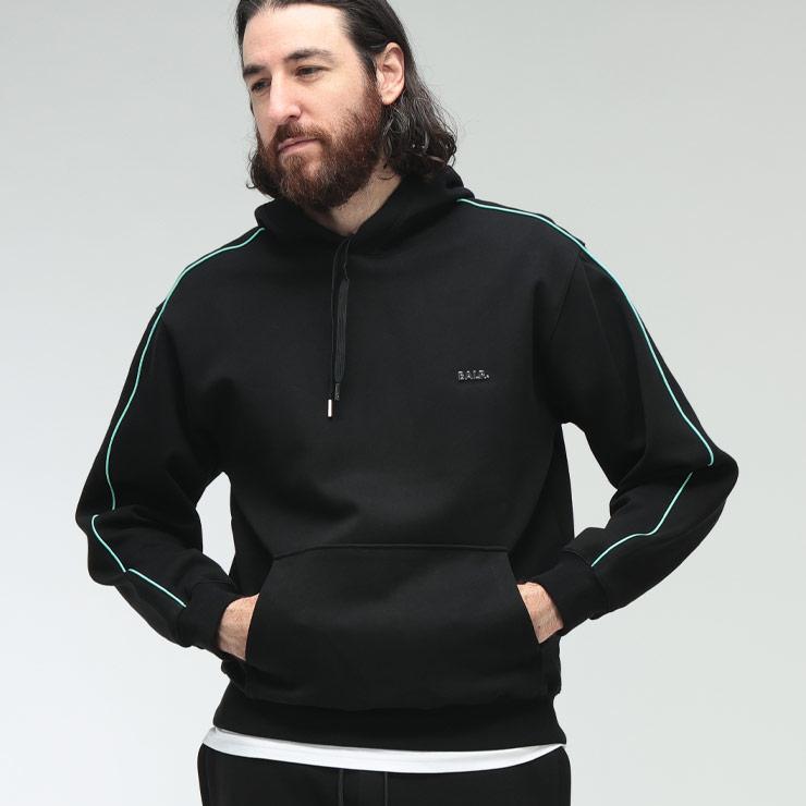 BALR.（ボーラー） フーディ メンズ メタルロゴ 長袖 ライン プル