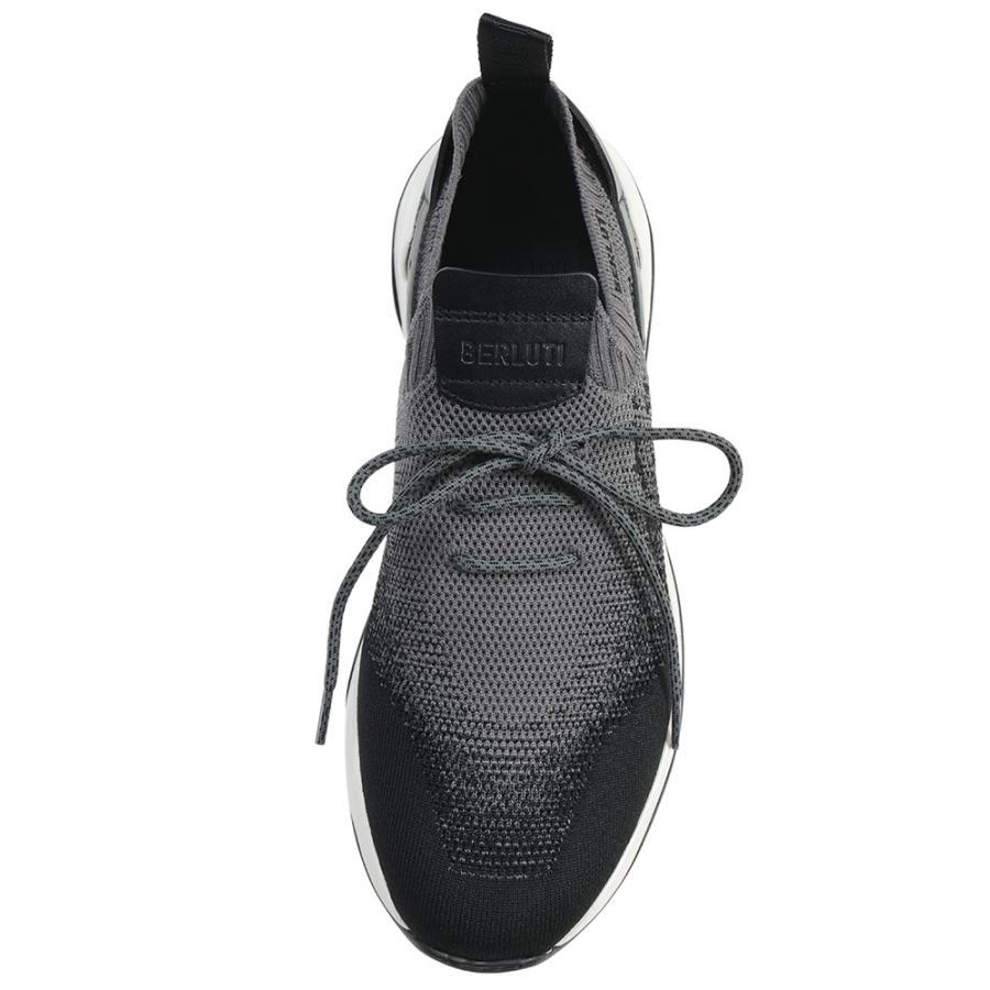 ベルルッティ メンズ スニーカー BERLUTI レースアップ グラデーション ニット スニーカー BRS601123 ブランド シューズ ブラックの画像