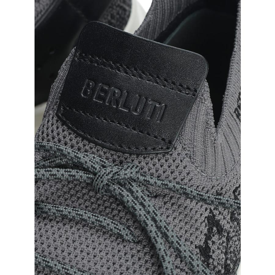 ベルルッティ メンズ スニーカー BERLUTI レースアップ グラデーション ニット スニーカー BRS601123 ブランド シューズ ブラックの画像