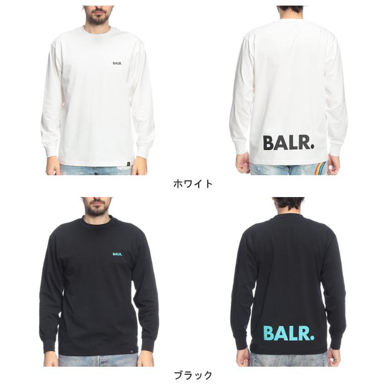 BALRロゴデザインロングTシャツM BALR.（ボーラー） メンズ Tシャツ 長袖 ロゴ バックプリント クルー