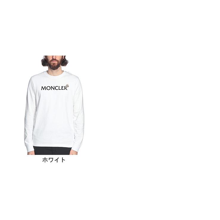 モンクレール MONCLER メンズ Tシャツ 長袖 フロント ロゴ ワッペン クルーネック カットソー MC8D0000989AYY ブランド トップス ロンT 春 夏の画像