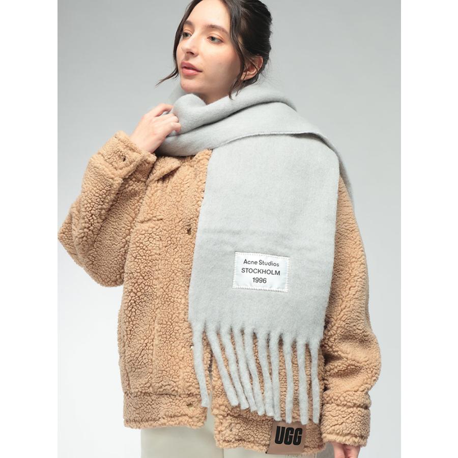 アクネストゥディオズ Acne Studios レディース マフラー ACLCA0343アルパカ混 バイカラー フリンジ ブランド マフラー 防寒 もこもこ 無地 ギフト 秋 冬の画像