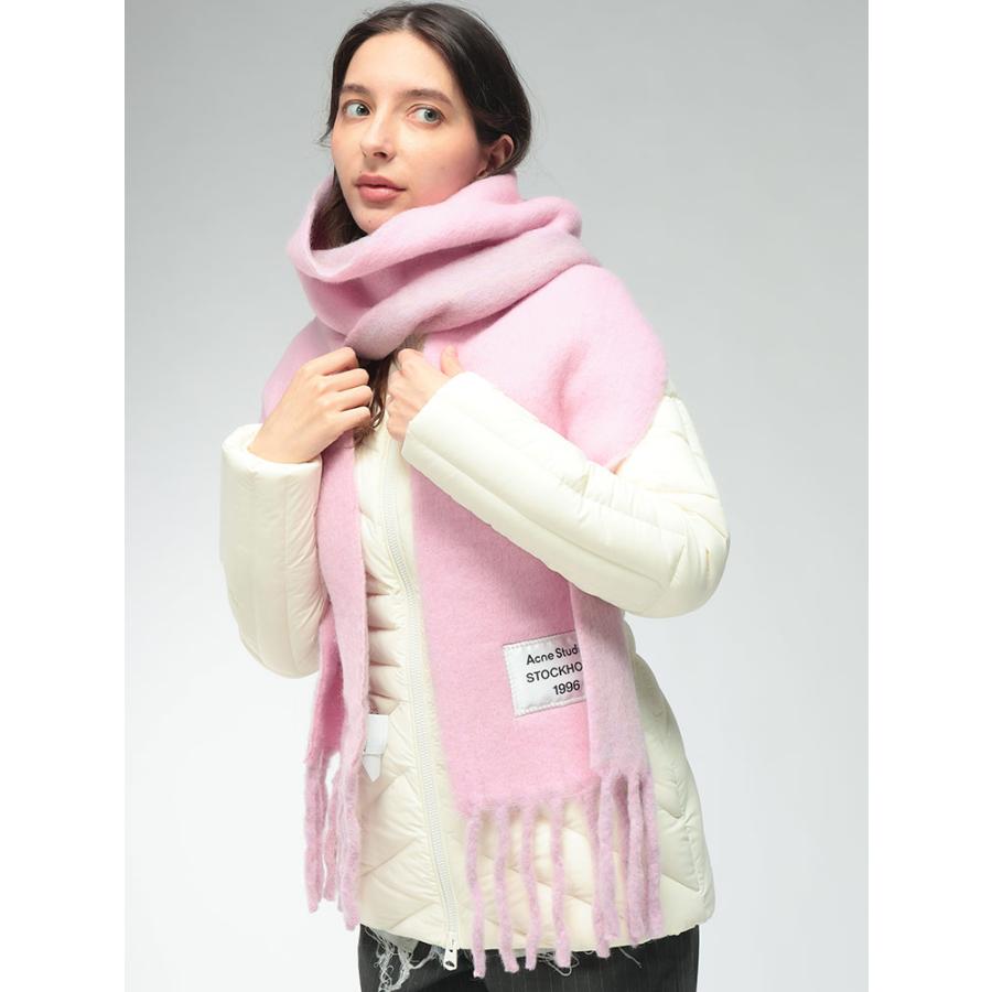 アクネストゥディオズ Acne Studios レディース マフラー ACLCA0343アルパカ混 バイカラー フリンジ ブランド マフラー 防寒 もこもこ 無地 ギフト 秋 冬の画像