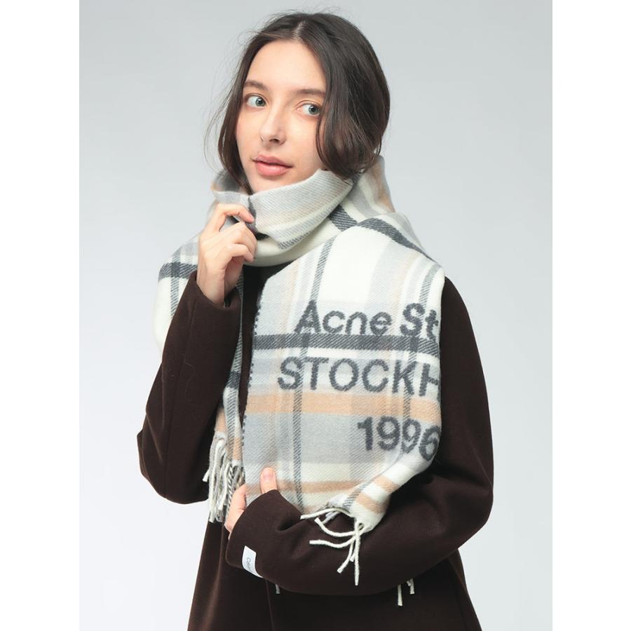 アクネストゥディオズ Acne Studios レディース マフラー ACLCA0385ウール混 チェック フリンジ ブランド マフラー ストール 防寒 ギフト 秋 冬の画像