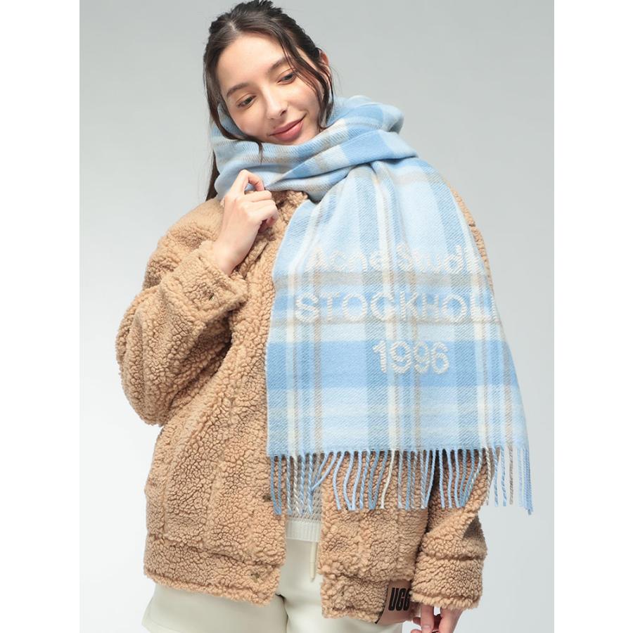 アクネストゥディオズ Acne Studios レディース マフラー ACLCA0385ウール混 チェック フリンジ ブランド マフラー ストール 防寒 ギフト 秋 冬の画像