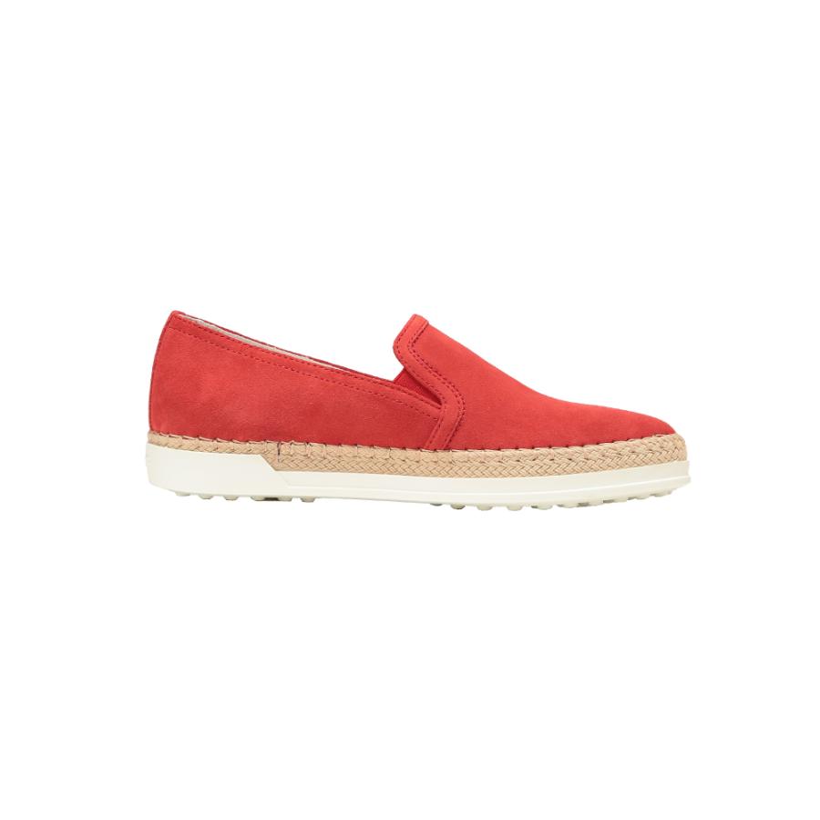 TOD'S（トッズ） レディース レザーシューズ スエード ラフィア切替