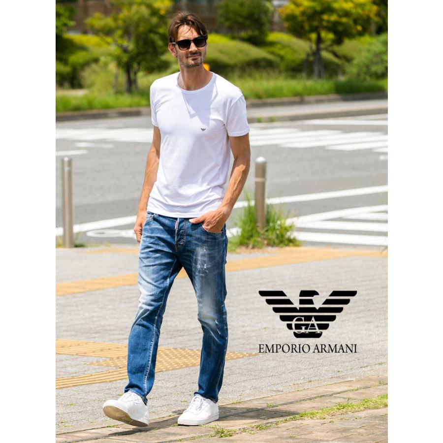 EMPORIO ARMANI アルマーニ Tシャツ メンズ 半袖 ロゴ プリント クルー