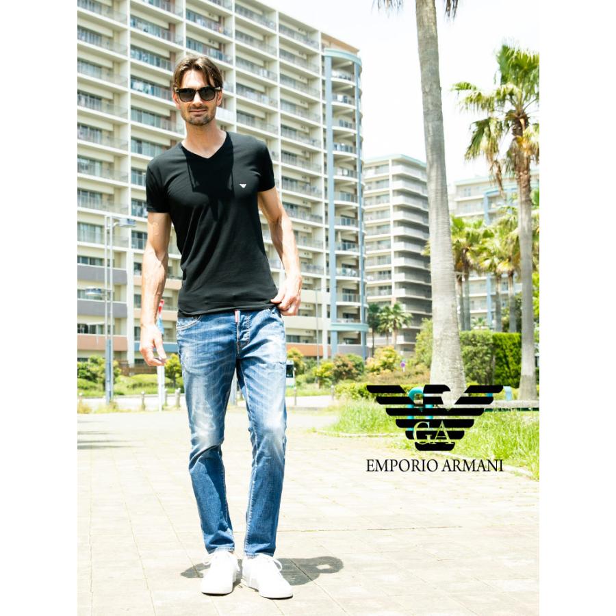 至上 エンポリオアルマーニ Emporio Armani Tシャツ 胸ロゴ Vネック 半袖 アンダーtシャツ Eacc735 Aynaelda Com