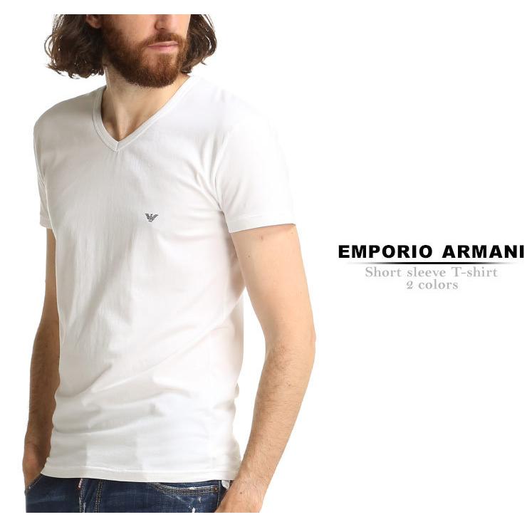 至上 エンポリオアルマーニ Emporio Armani Tシャツ 胸ロゴ Vネック 半袖 アンダーtシャツ Eacc735 Aynaelda Com