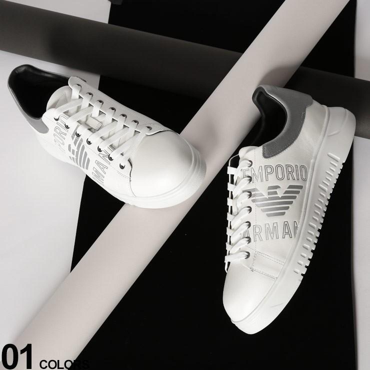 エンポリオ アルマーニ スニーカー メンズ Emporio Armani レザー ロゴ シルバー プリント ローカット ブランド シューズ 靴 ホワイト Eax4x264xm041 ゼンオンライン 通販 Yahoo ショッピング
