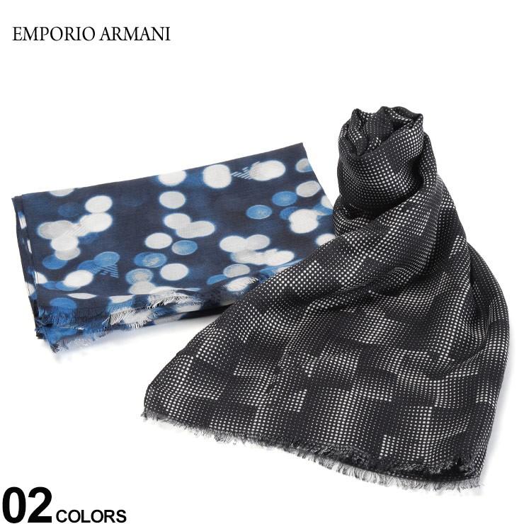 エンポリオ アルマーニ メンズ ストール EMPORIO ARMANI レーヨン ロゴ スカーフ ブランド ビスコース EA6252630P372｜zen