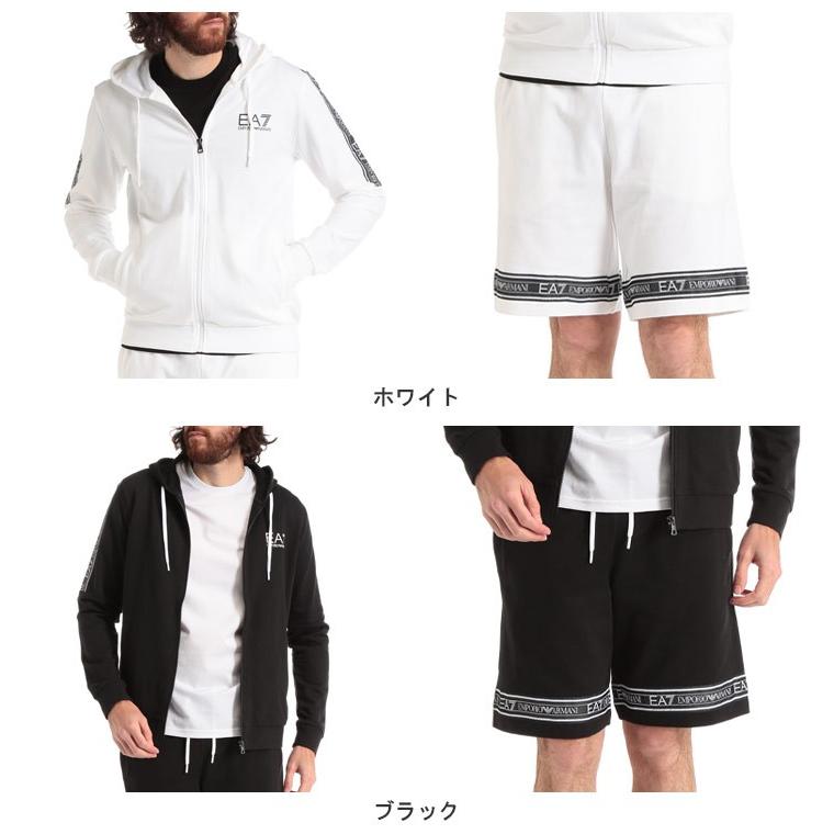 エンポリオ アルマーニ メンズ セットアップ EMPORIO ARMANI EA7 スウェット ロゴ テープ パーカー ショートパンツ ブランド スエット 上下セット EA3HPM24PJ05Z｜zen｜02