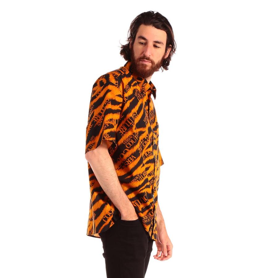 ヴェルサーチ メンズ シャツ 半袖 Versace Jeans Couture ヴェルサーチェ ジーンズクチュール タイガー ロゴ ブランド 柄シャツ 総柄 トラ柄 Vcb1gvb607sn0 ゼンオンライン 通販 Yahoo ショッピング