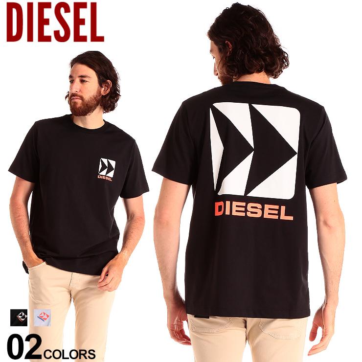 ディーゼル メンズ Tシャツ 半袖 DIESEL ロゴ バックプリント クルーネック ブランド トップス プリントT コットン DSST5IQAZL｜zen