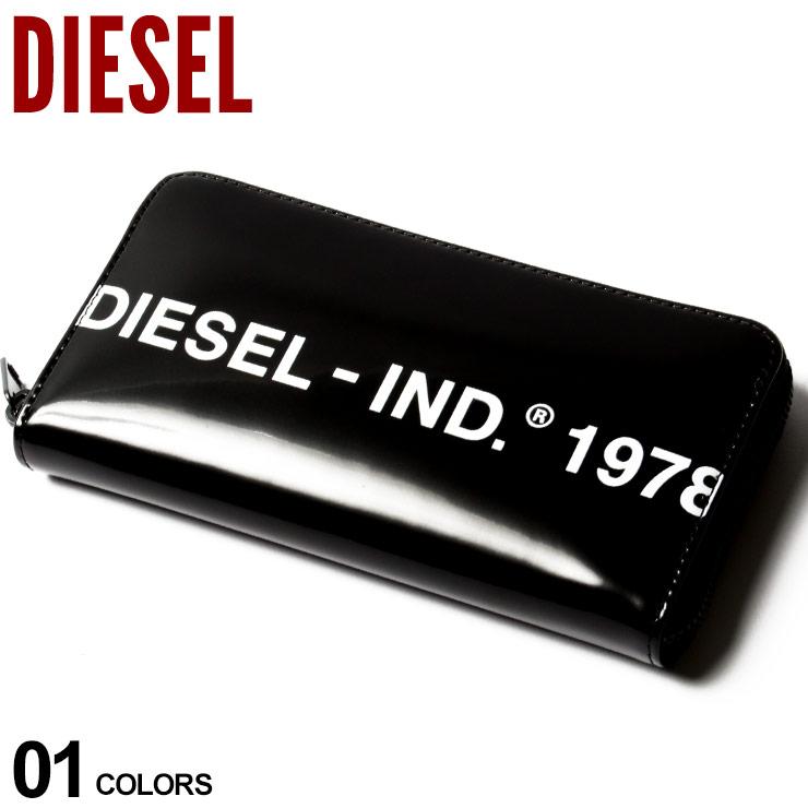 ディーゼル メンズ 財布 DIESEL レザー ロゴ プリント ラウンドジップ 長財布 パテントレザー ブランド ウォレット 牛革 DSX07052PS679｜zen